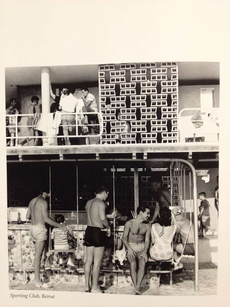 The two-level bar and pool deck at Sporting Club Beach — an archive photograph