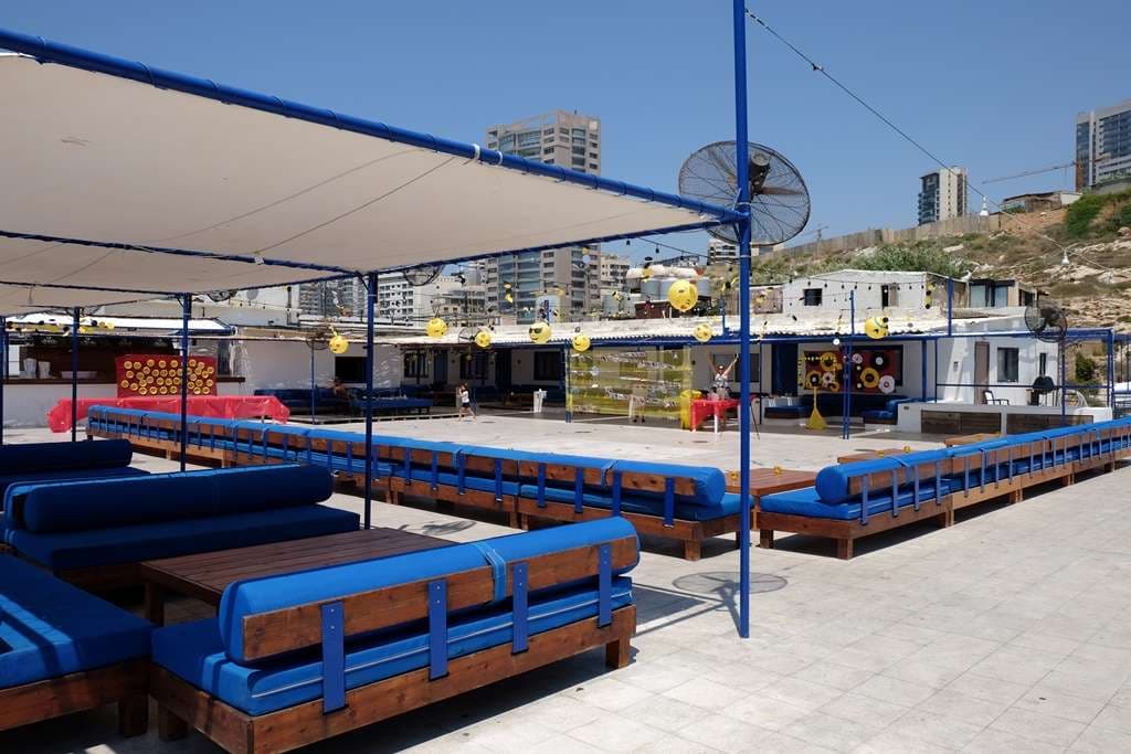 A children's party at Sporting Club Beach, Ras Beirut