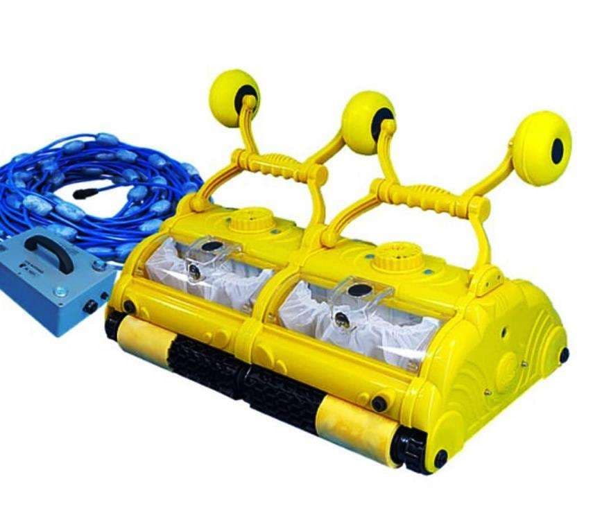 An automatic pool-cleaning robot used to maintain the pools at Sporting Club Beach