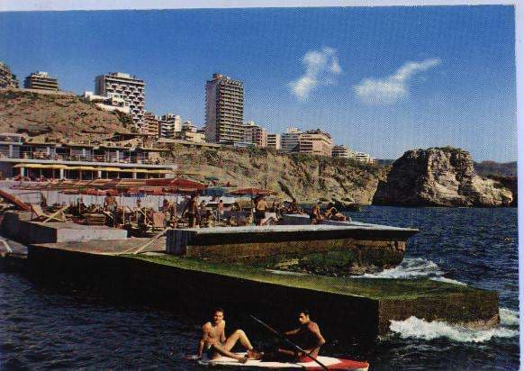 An archive view of Sporting Club Beach on the Beirut coast