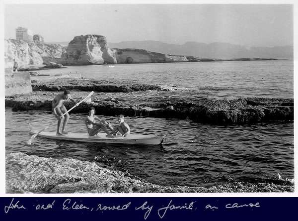 Canoeing off Sporting Club Beach — an archive photograph