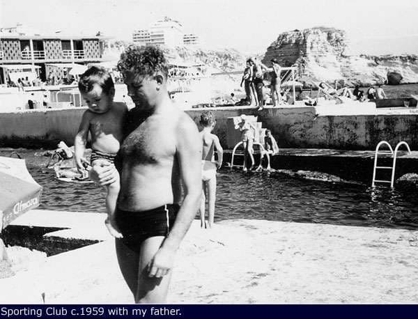 Swimmers at Sporting Club Beach — an archive photograph