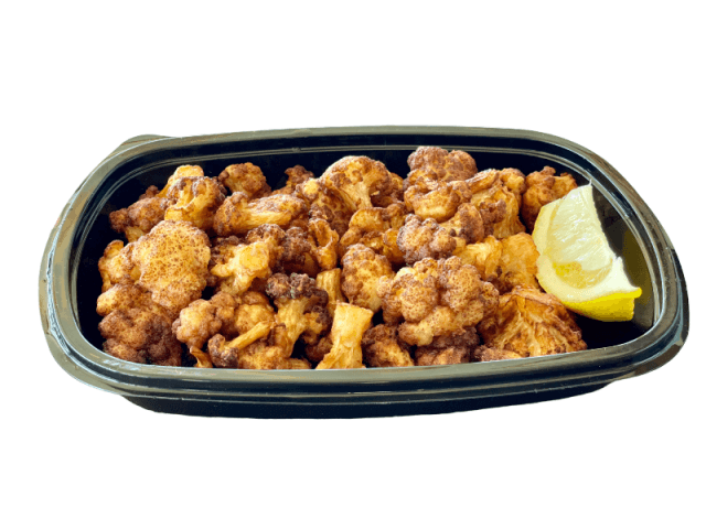 Fried cauliflower with lemon at Sporting Club Beach
