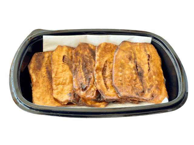 Fried eggplant from Feluka Express, Sporting Club Beach