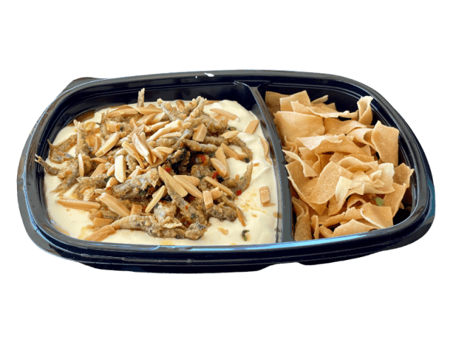 Sardine fatteh from Feluka Express, Sporting Club Beach
