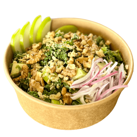 A kale salad with apple and walnuts at Sporting Club Beach