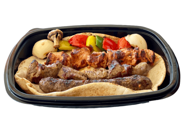 A mixed kabab platter at Sporting Club Beach