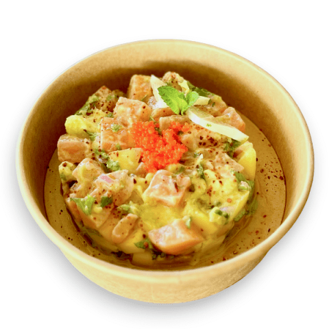 Salmon ceviche from Feluka Express, Sporting Club Beach