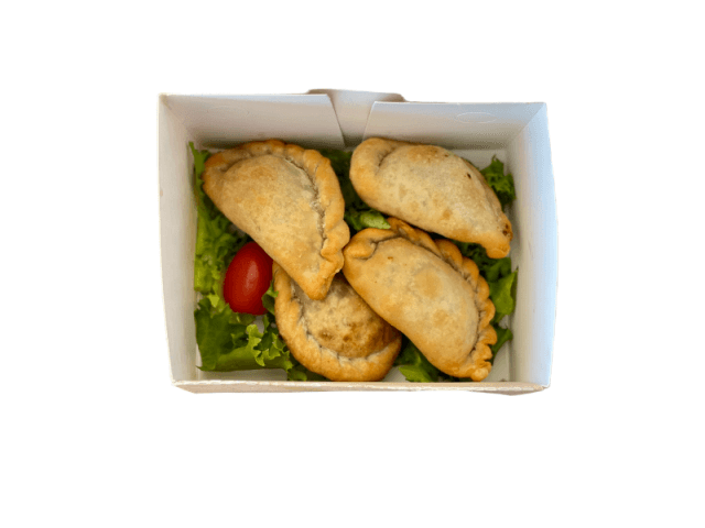 A serving of sambousek pastries at Sporting Club Beach