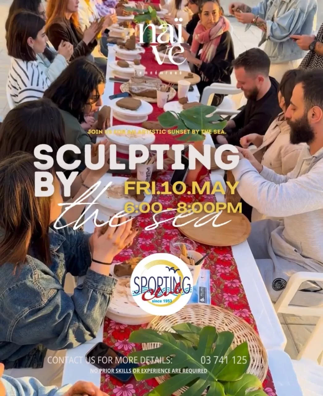 An outdoor event on the terraces at Sporting Club Beach, Ras Beirut