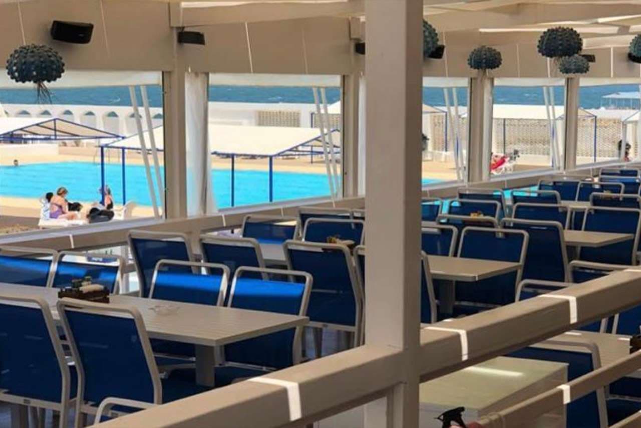 The Deck Cafe Restaurant on the terraces at Sporting Club Beach