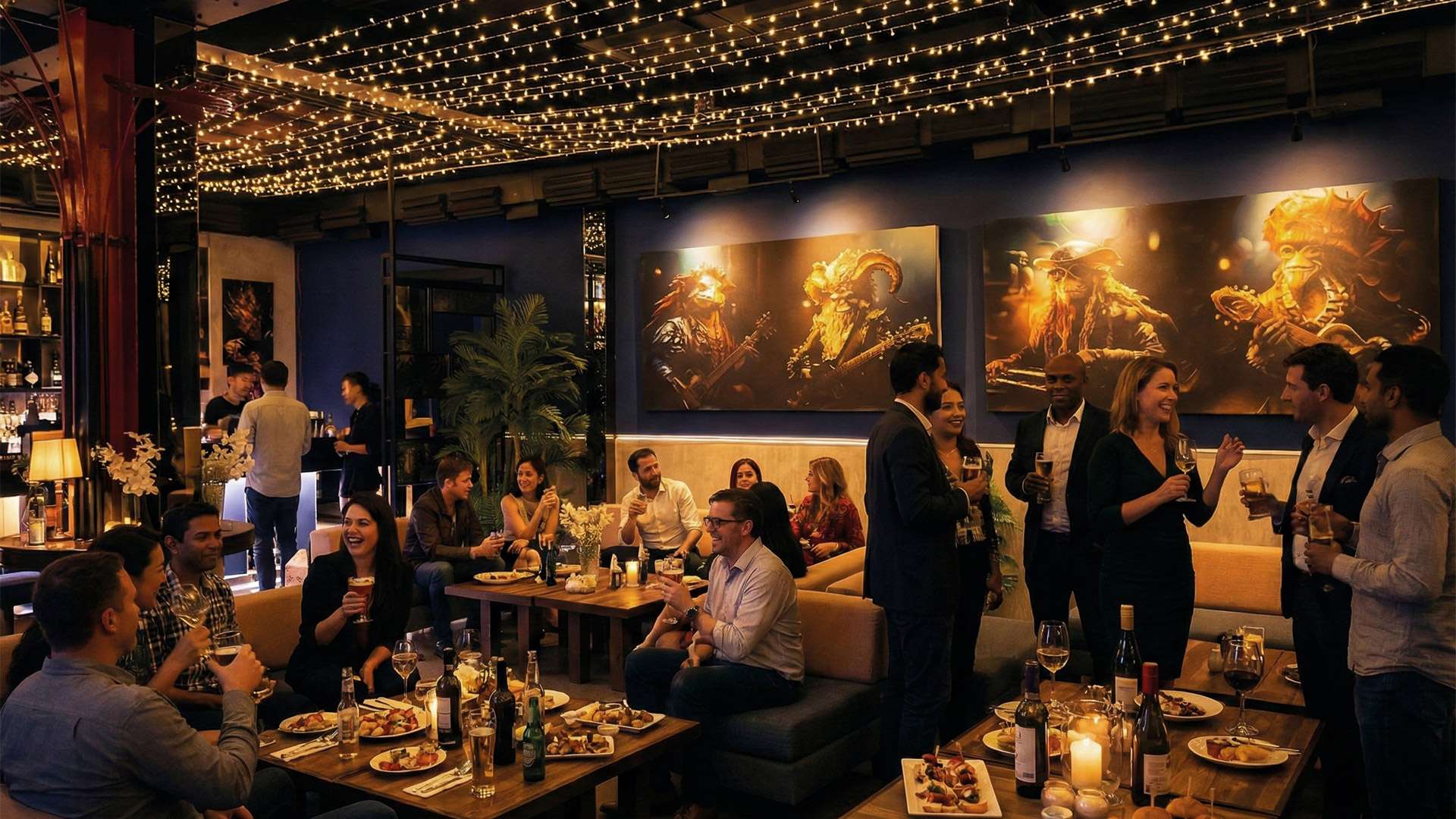 An evening event set up at The Loft by Sporting