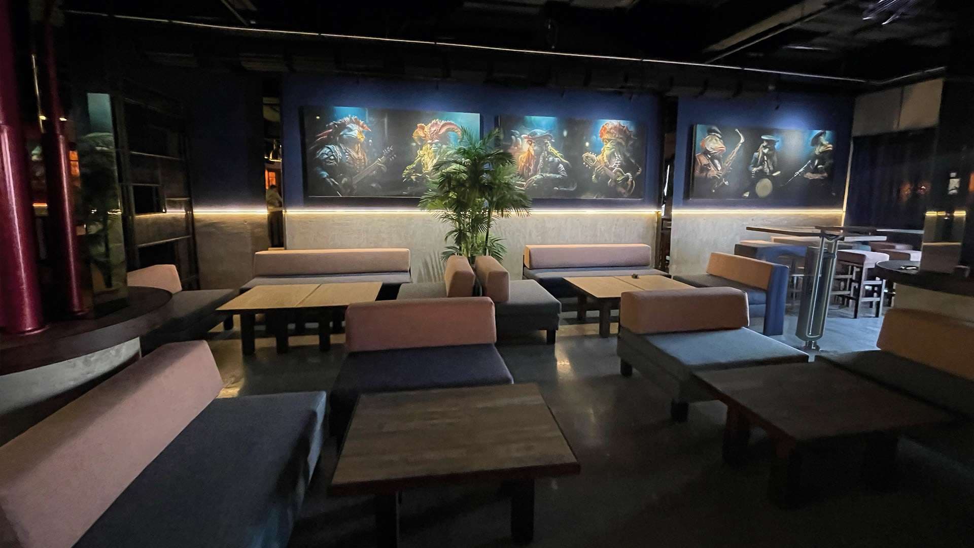 An indoor evening at The Loft by Sporting, set for a private event
