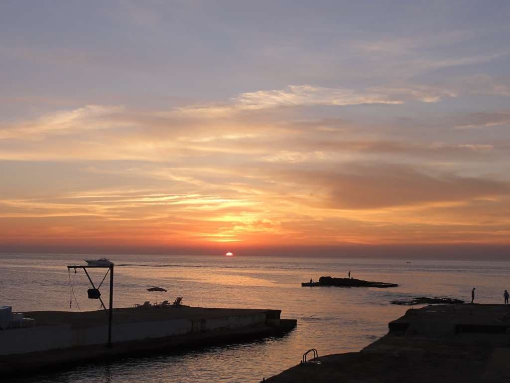 Sunset over the Mediterranean from the terraces at Sporting Club Beach