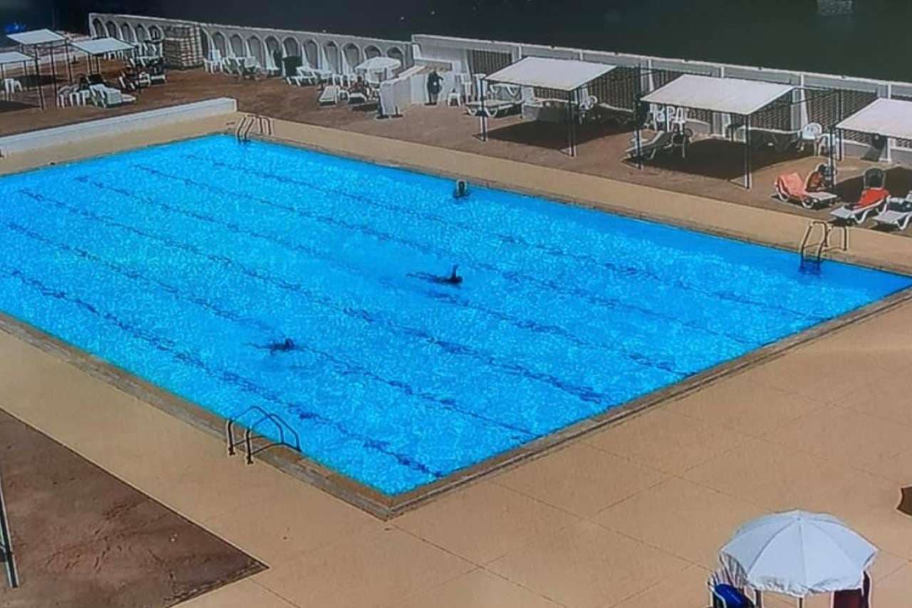 The 33-meter saltwater pool at Sporting Club Beach, used for training and distance swimming