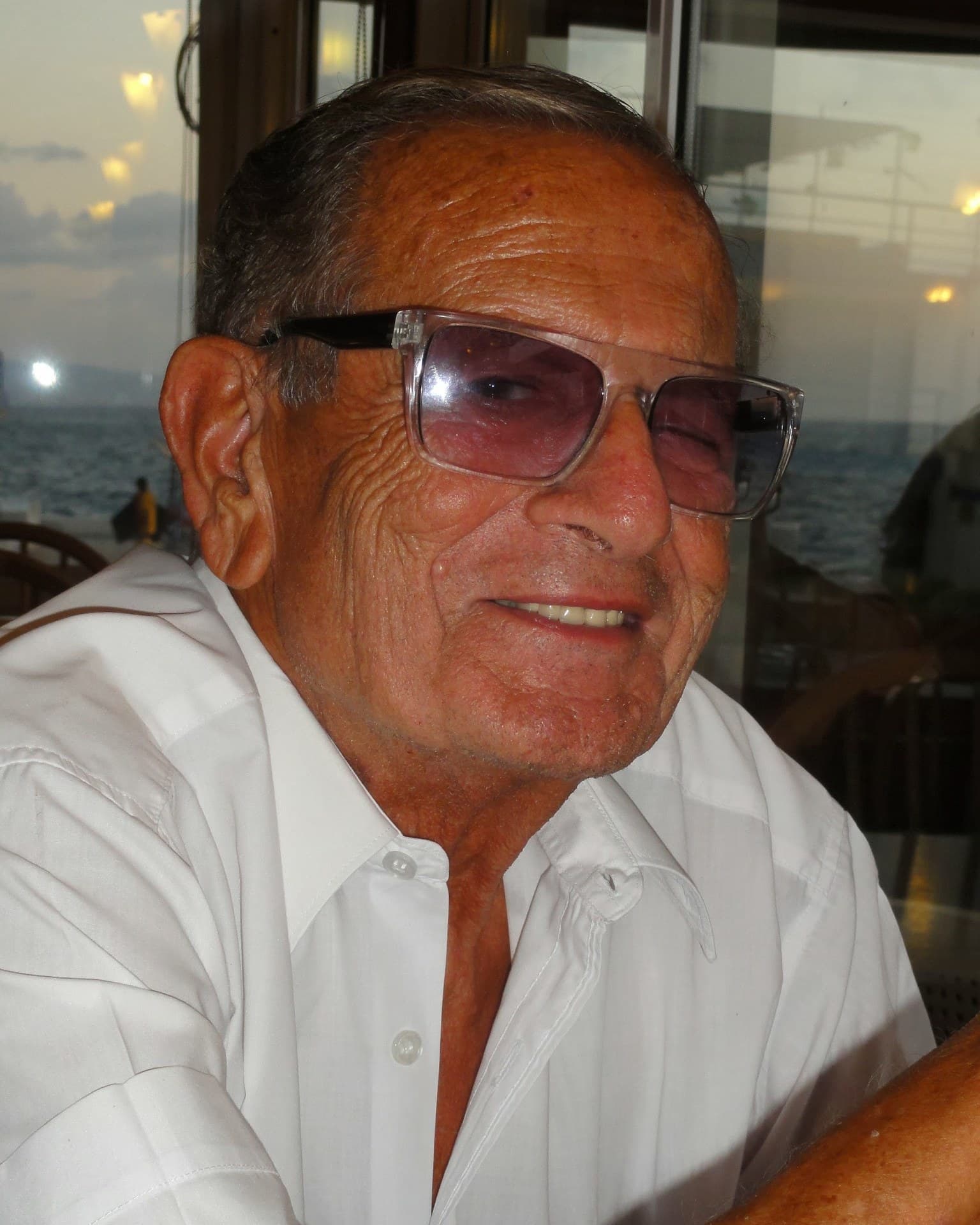 An archive photograph of founder George Abou Nassar at Sporting Club Beach in the 1950s